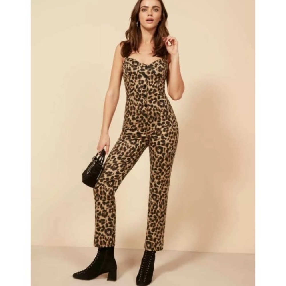 Reformation Jaime Jumpsuit Leopard
